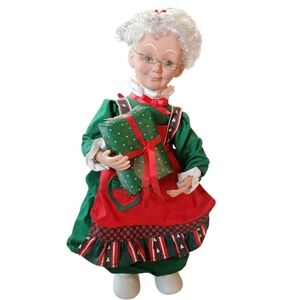 Vintage 90s 14" Ms. Santa Claus Christmas Holiday Figure Decor